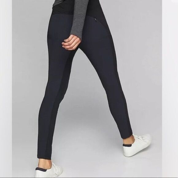 Athleta Highline Hybrid Summiter Tight Pant Blue Black Size 2 Petite Athleisure - Picture 3 of 11